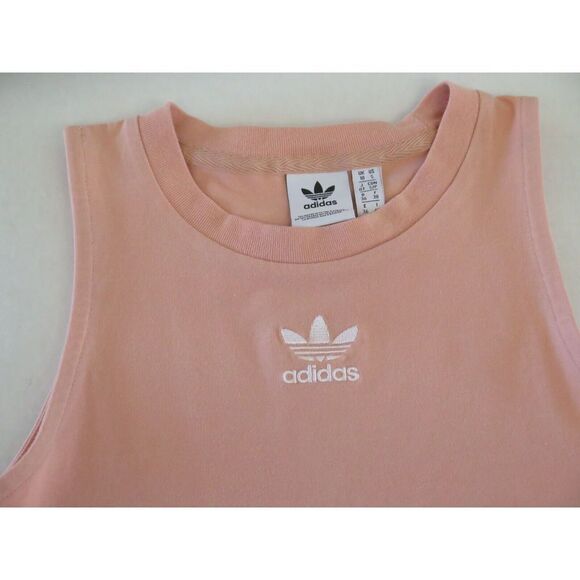 adidas DX2155 Women's Sz S Dust Pink/White Trefoil Logo Crop Top - Picture 5 of 5
